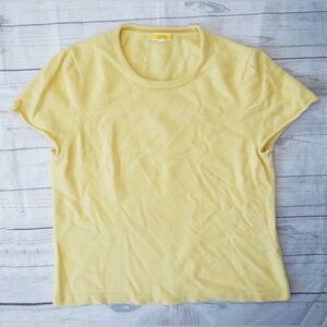 J.Crew 100% Cashmere Short Sleeve Sweater Yellow Size XXL